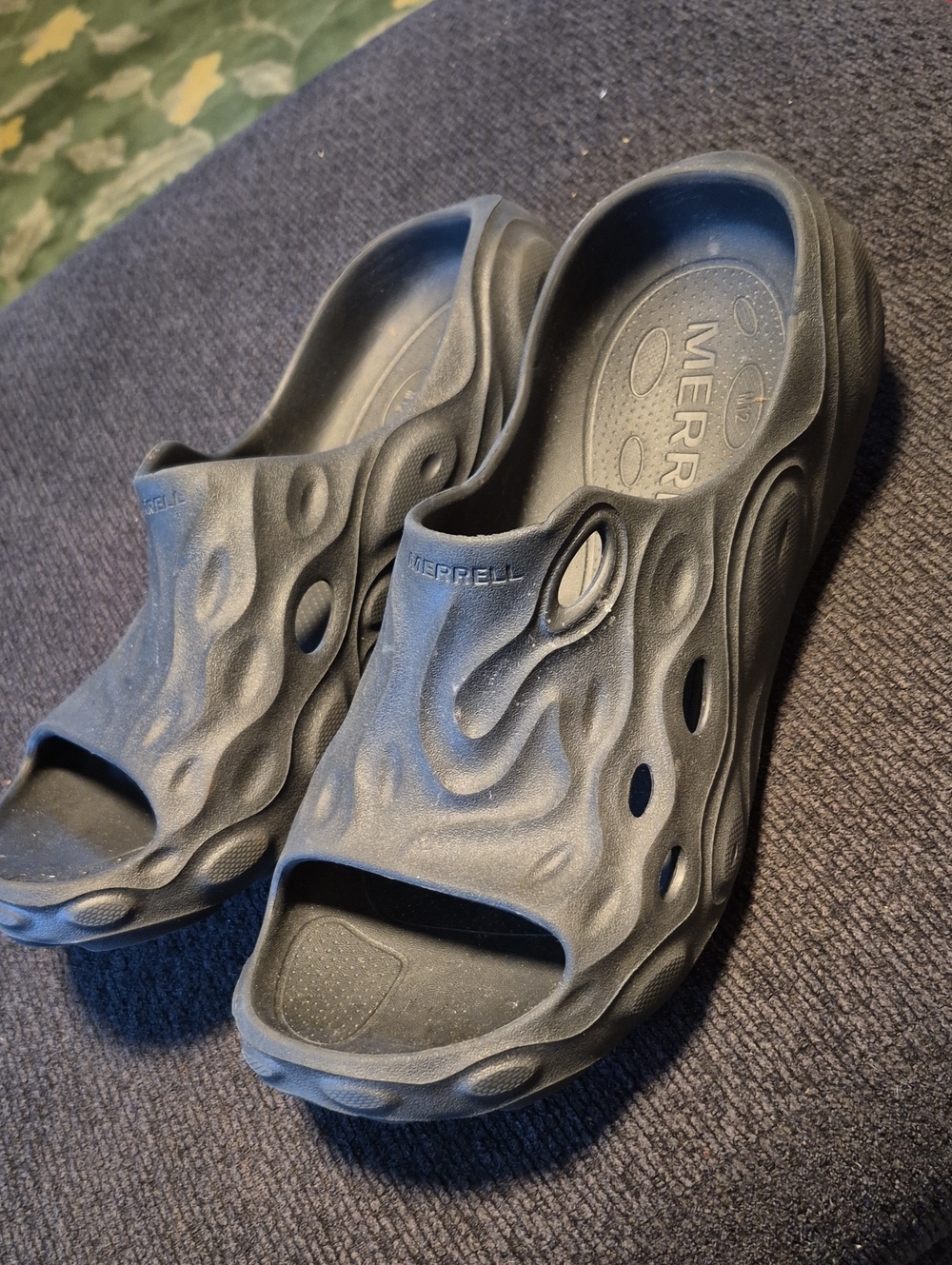 Merrell Black Sculpted Foam Slide Sandals